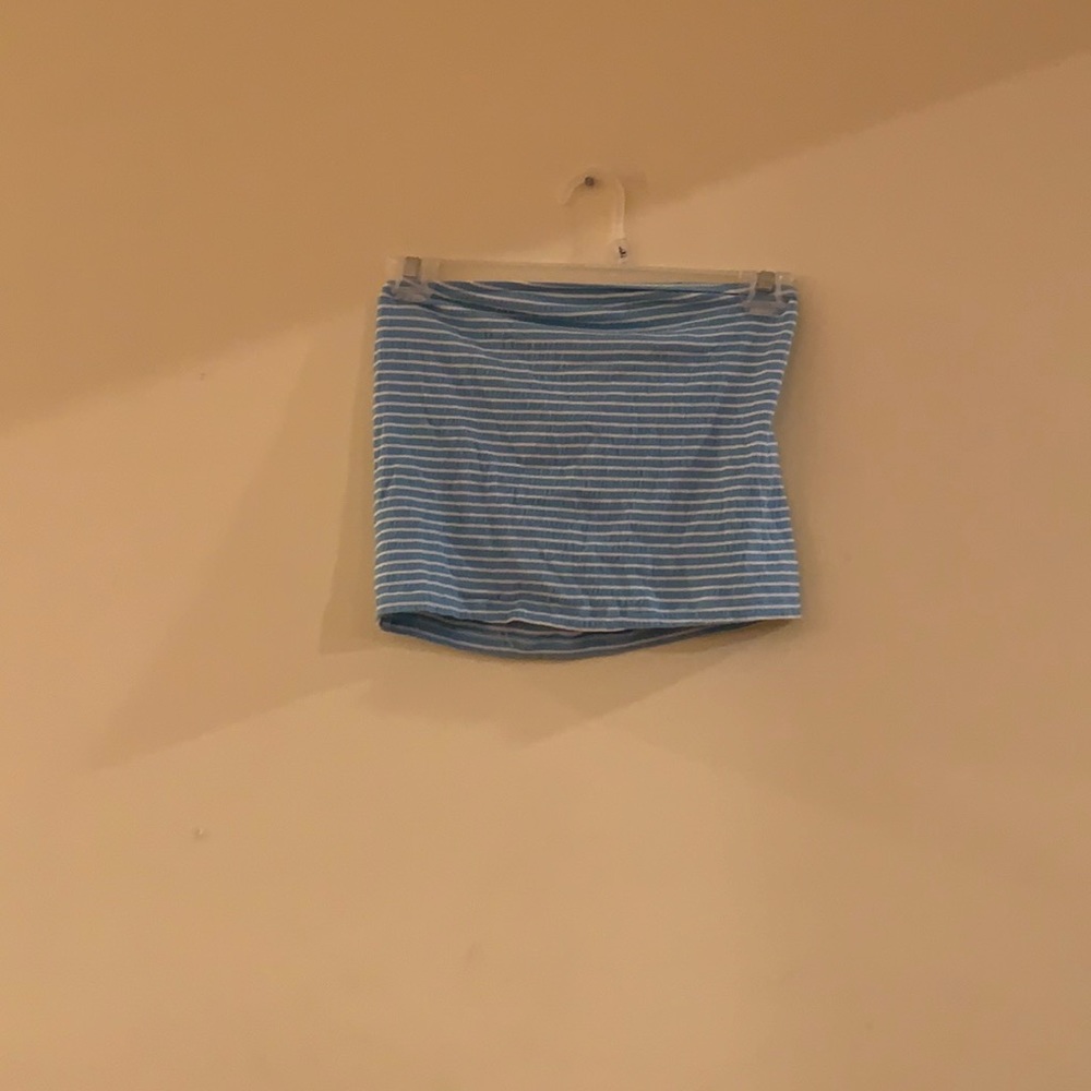 blue stripped tube top
